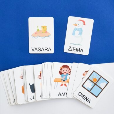 Dviejų dalių „Montessori“ lavinamųjų kortelių rinkinys „Priešingybės“ 3