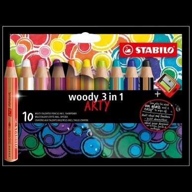 Įvairių spalvų pieštukų rinkinys / 10spalvų + magiškas trintukas ir drožtukas 1