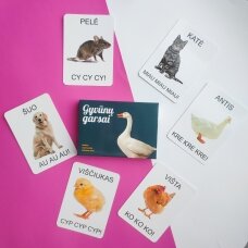 Lavinamųjų kortelių rinkinys „Gyvūnų garsai“