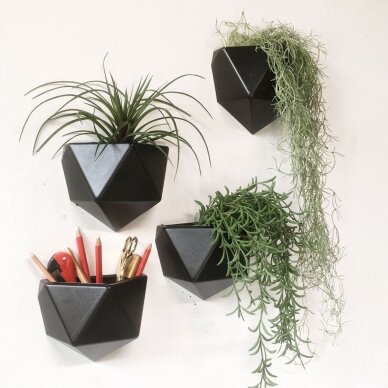 Magnetinis sieninis vazonas (juodas) augalams, pieštukams, kanceliarinėms prekėms,.. 5