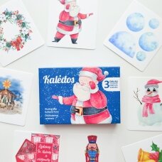 Trijų dalių „Montessori“ lavinamųjų kortelių rinkinys „Kalėdos“