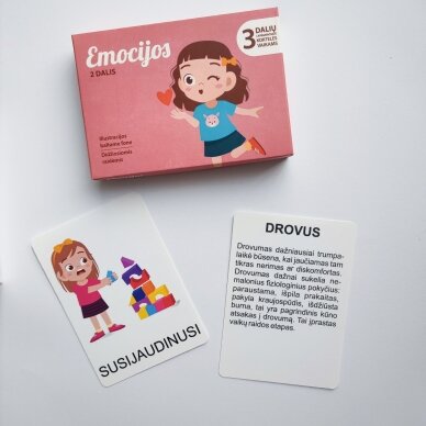 Trijų dalių „Montessori“ lavinamųjų kortelių rinkinys „Emocijos“ (2 dalis)