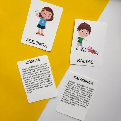 Trijų dalių „Montessori“ lavinamųjų kortelių rinkinys „Emocijos“ (2 dalis)